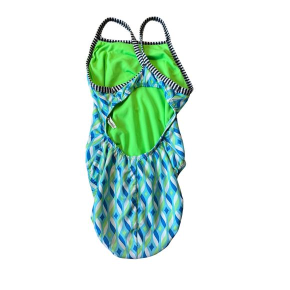 DOLFIN UGLY , UGLIES; Women’s swimsuit size 32. Green & Blue pattern - Picture 2 of 9
